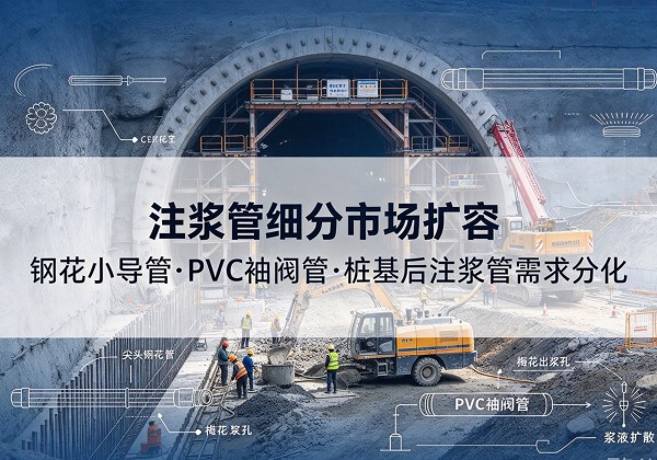 丁青注浆管细分市场扩容，隧道钢花小导管、PVC 袖阀管、桩基后注浆管需求分化